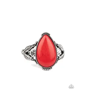 Blooming Oasis - Red Stone Cuff Bracelet