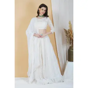 All-white embroidered Lehenga