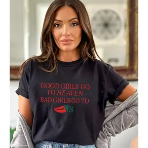 Good Girls Go to Heaven T-shirt, Bad Girls Go to Chili's Shirt, Chili Pepper Shirt, Gag Gift, Foodie Tee, Chilis Restaurant Tee, Print T-shirt