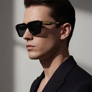 CATERSIDE Vintage Punk Sunglasses for Men & Women Square Fashion  Gradient Lens UV400 Protection Metal Decoration Unisex Outdoor Travel Party Gifts