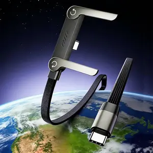 Invisible Holder Charger Cable with Stand, 240w super fast charging 2-in-1 Fast Charging Cord & Phone Stand for Gaming, Office, Car Travel, Compatible with Type-C charging cable Black