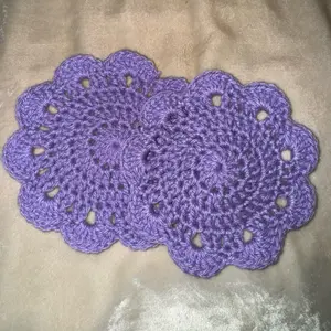 Handmade Crochet Cup Coasters Tableware in Purple for Home Decor and Dining