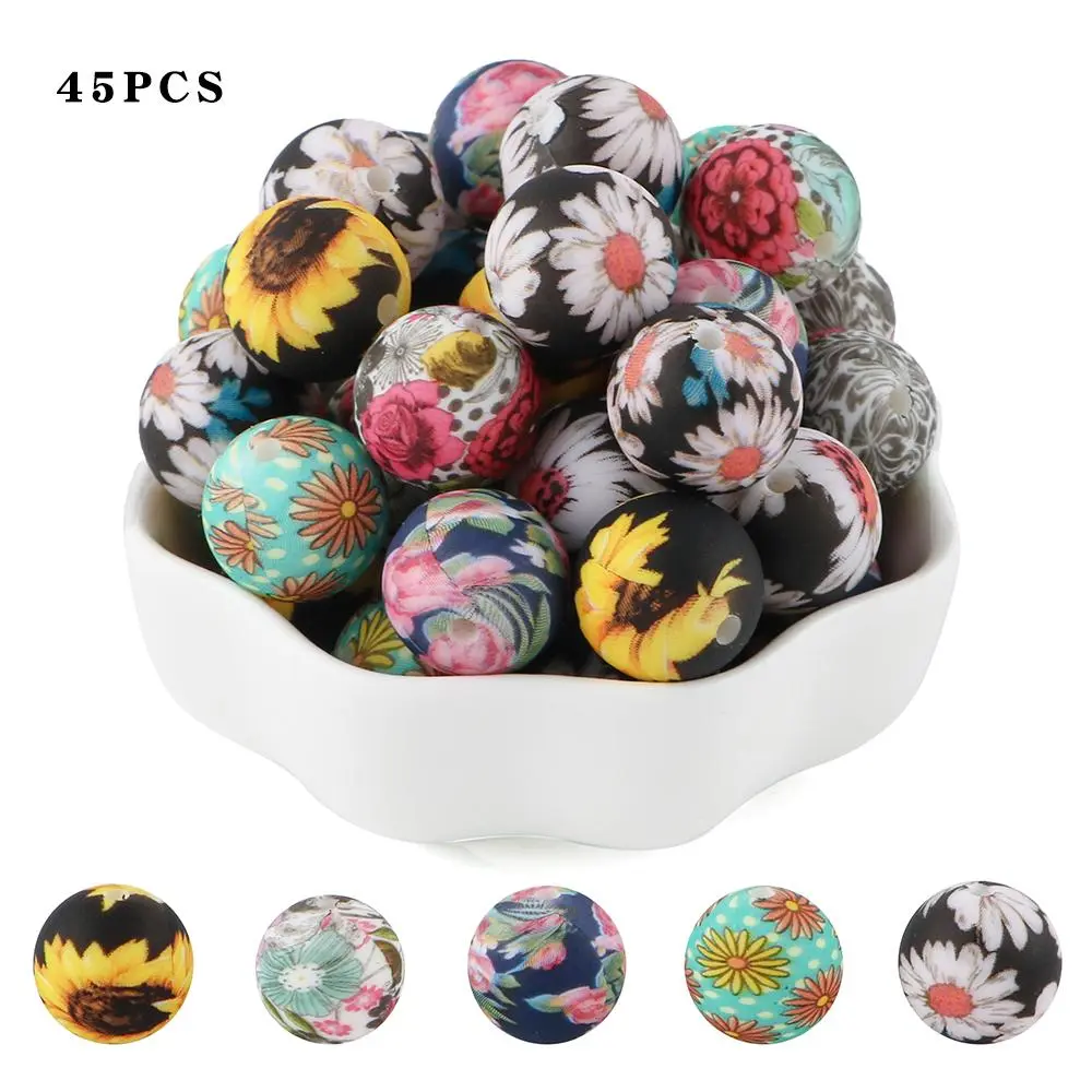 Yellow Black Flower Print