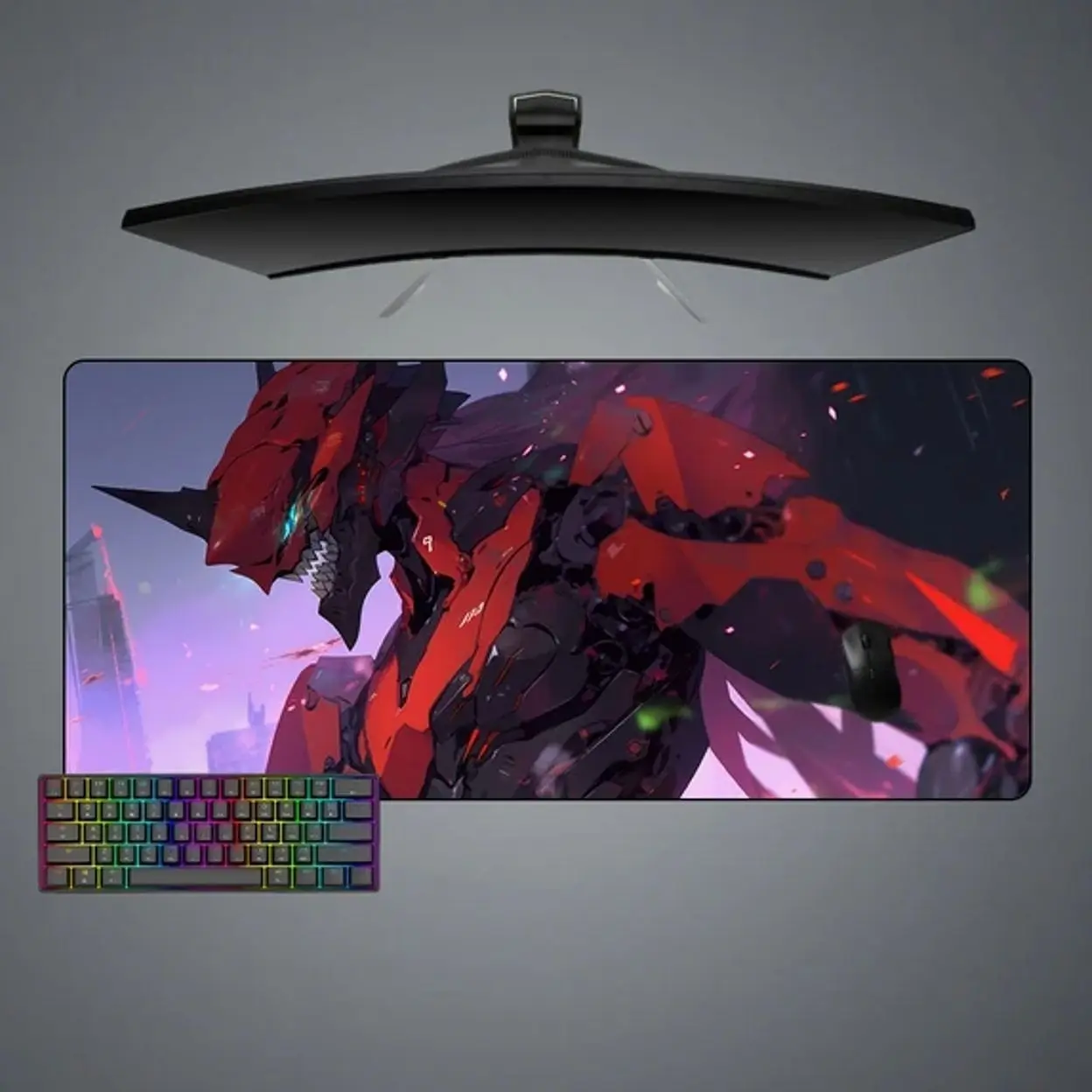 Evangelion Unit 01 Design Gaming Mouse Pad, Computer Desk Mat