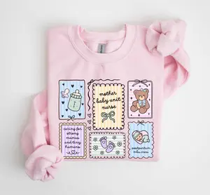 Mother Baby Unit Nurse short sleeve T-Shirt OR Sweatshirt • MBU Nurse Stamp Work shirt  • Postpartum Nurse Gifts • MB Unit Nurse Coquette Crewneck • Labor Delivery