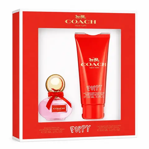 Coach Poppy Eau De Parfum 2PCS Gift Set (1.0 oz + 3.4 oz Body Lotion)