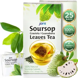 Jans Soursop Tea Bags (25 Count, Full Strength Premium Herbal Tea) Made from 100% Natural & Dried Soursop Leaves - Hoja De Guanabana Leaves Graviola - Caffeine Free Sour Sop Tea, Vegan