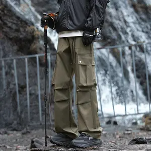 Autumn Outdoor Mountaineering Waterproof Pants Men's Trendy Brand Work Clothes Floor Dragging Pants Autumn Winter Waterproof Mountaineering Pants Men's Functional Work Pants Cityboy Loose Sports Long Pants