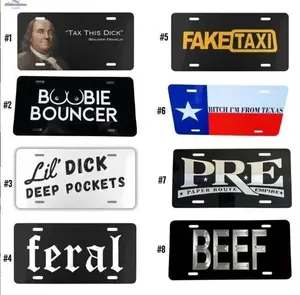 [ Trending ] License Plate Collection 1 - 12x6 Aluminum Decorative Tags - Aesthetic New Car Gift - Variety Pack Custom Vanity Plates