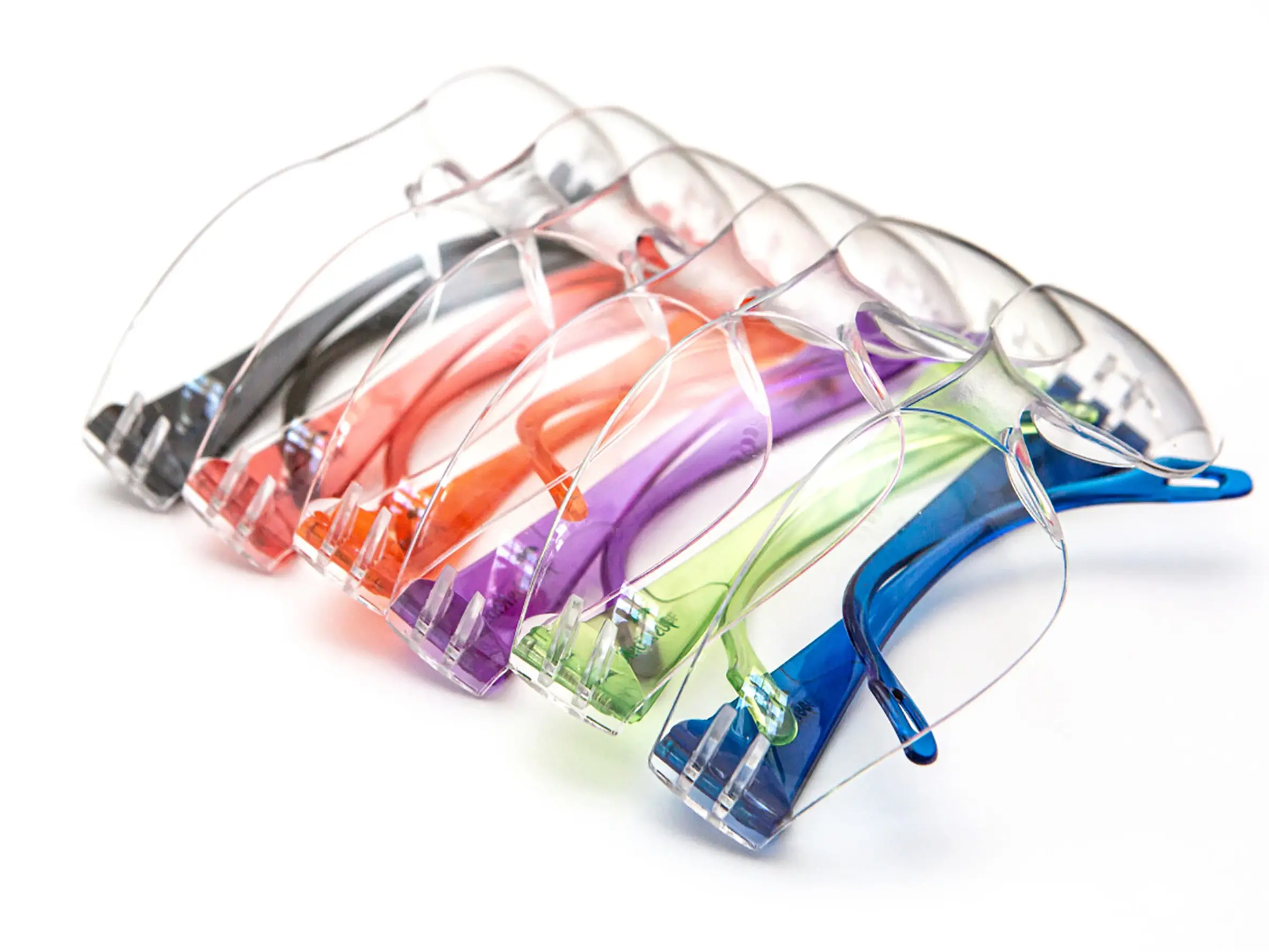 JustForKids ANSI Z87.1 EN166 Certified Kids Safety glasses, Kids goggles, Scratch, Impact and Ballistic Resistant Safety Goggles with Clear Lens assorted color frame, Child Youth Size, 6 Pairs