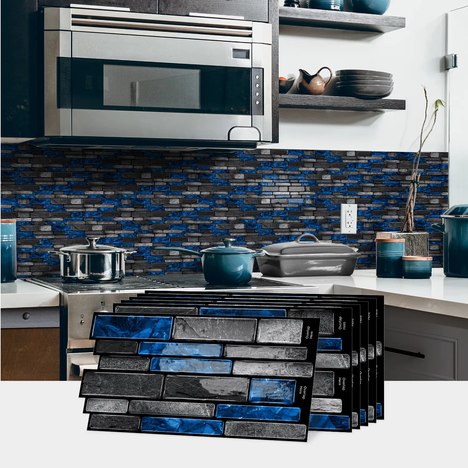 Color-block 3D marble wall stickers, Marble backsplash wallpaper, suitable for sticking on tiles, applicable to kitchens, bathrooms, living rooms, self-adhesive home decorations, peel and stick, decorative stickers that can be DIYed