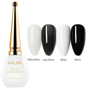 Kalisa Natural & French Style Semi-Permanent Gel Nail Polish Removable Soak off Glossy Finish, UV Gel Nail Varnish for Long-Lasting Wear, Nail Art