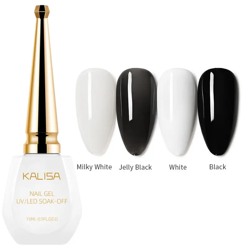 Kalisa Natural & French Style Semi-Permanent Gel Nail Polish Removable Soak off Glossy Finish, UV Gel Nail Varnish for Long-Lasting Wear, Nail Art, Nail Care, Gel for Nails