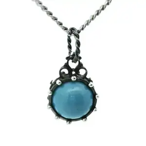 Natural Swedish Blue Gemstone Pendant Engagement Daily Birthday Wedding