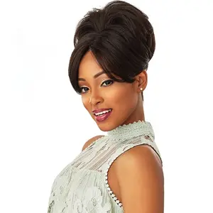 Sensationnel 100% Premium Fiber Instant Bun with Bangs EVONNE