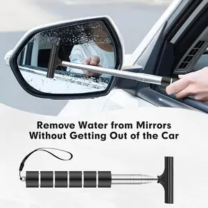Retractable Car Rearview Mirror Wiper, 1 Count Portable Rainy Cleaning Supplies, Rearview Mirror Water Remover, Glass Rain Cleaning Tool