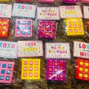 Tic Tac Toe Valentine's Set of 20 - Colorful Tic Tac Toe Games for Valentine's Day