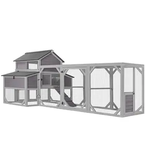 Aivituvin-AIR46-M Large Outdoor Chicken Coop for 8-10 Chickens with Run ( Inner Space 41.28ft²) - Chicken Tractor， Nesting Boxes