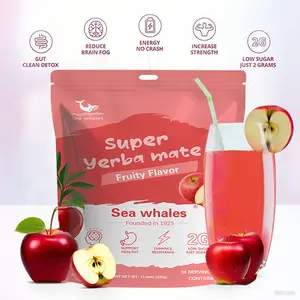 Yerba Magic - Yerba Mate instant Tea Powder, 3-in-1 super Drink - Clean Energy, Brain Fog Buster, and Gut Health Powered by Nootropics, Prebiotics and Probiotics |Apple flavor 30 Servings detox gut cleanse serving clean energy Organic Sleep Support