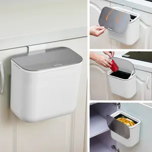 Garvee Odor-Proof Stainless Steel Lid – Hanging Trash Can – Versatile Indoor Compost Bin – Removable & Space-Saving – For Kitchen Cabinet RV Bathroom/Office – 1.8 & 2.4 Gallon Options