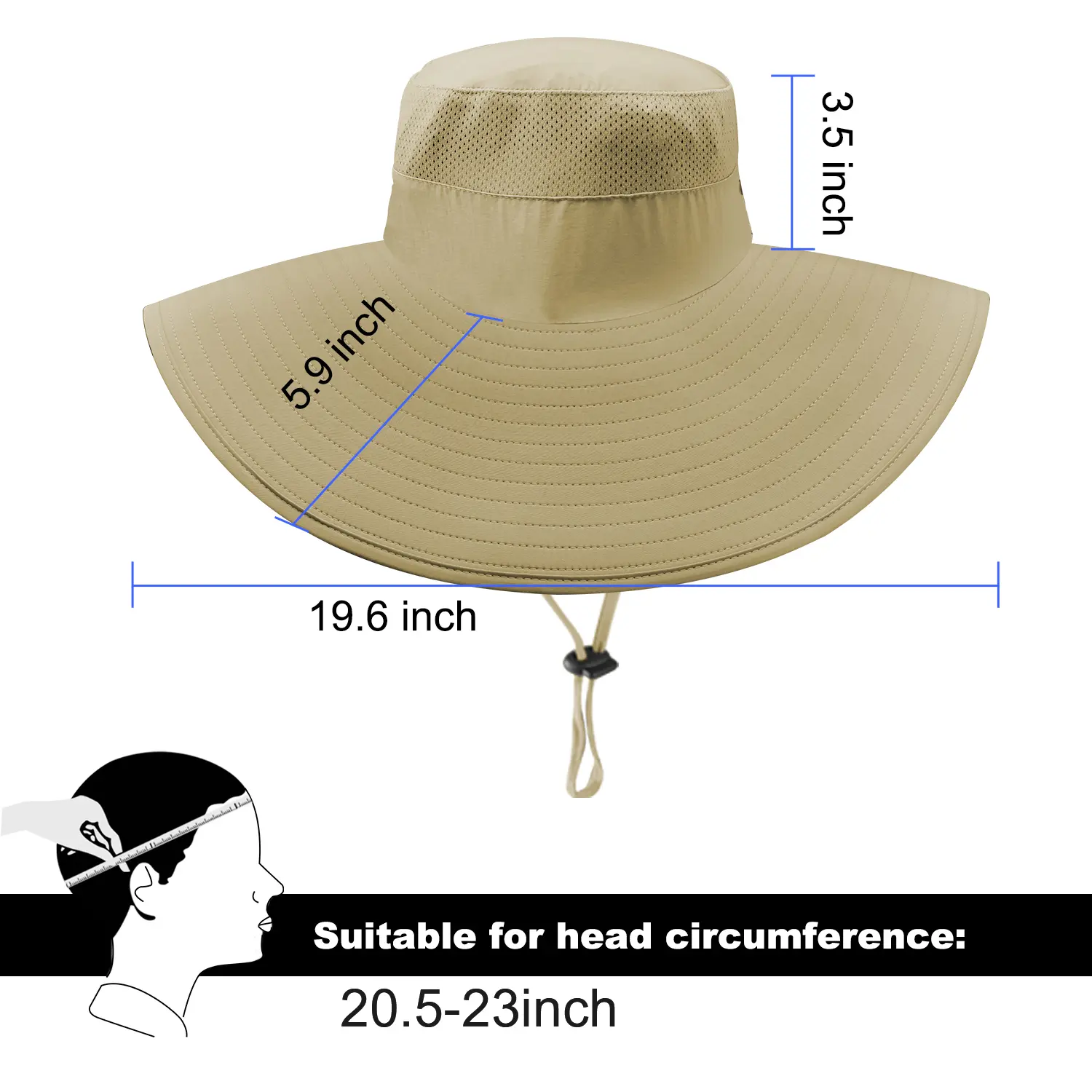 UPF50+ Waterproof Wide Brim Bucket Hat for Fishing Hiking Camping Super Wide Brim Bucket Hat UPF50+ Waterproof Breathable Sun  main image 3