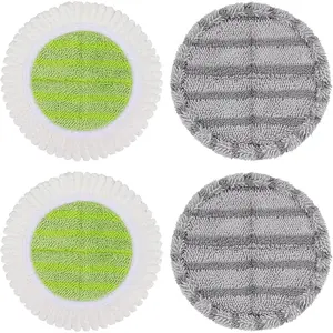 6.3 inch Electric Mop Pads Replacement for Vmai Alfabot Qimedo Idoo Eous Bi-ssell Electric Spin Mop: Round Spinwave Spin Wave Mop Pad, Microfiber Soft  Mop Pads for Floor Cleaning (4 Pack)