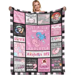 Just a Girl Who Loves Axolotls Gifts Axolotl Print Blanket for Girls Axolotls Gifts for Women Axolotl Lovers Axolotl Flannel Blankets for Home Decor 50 * 60 inches