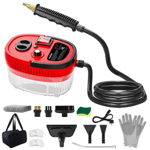 Handheld Steam Cleaner Portable High-pressure With 3 Brushes And 1 Glass Scraper Quickly Generates High-temperature To Deeply Clean Kitchens Car Seats