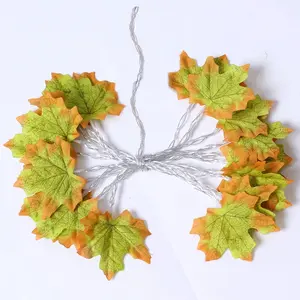 2/3/6M Christmas Decoration Artificial Maple Leaf Leaves LED Light String Lantern Garland Home Party DIY Deco Halloween New Yea FEEUNM