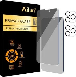 2-Pack Privacy Screen Protector for iPhone 17 Pro Max + 2-Pack Camera Lens Protectors, Privacy-Protecting Tempered Glass Screen Protectors, compatible with iPhone 17/16/15/14/13/12/11 Pro Max, 17 Air, 16/15, and 14 Plus. [9H Hardness] - HD Version