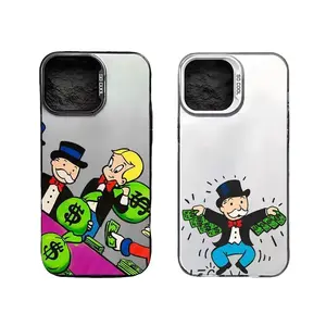Funny A-Alec M-Monopoly IMD Colorful Phone Case Silver Cover Suitable for iPhone 12 11 13 14 15 16 17 Max Pro Plus Air