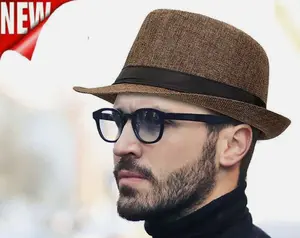 Straw Jazz Fedora Hat Trilby Cuban Sun Cap Panama Short Brim Summer fr Men Women