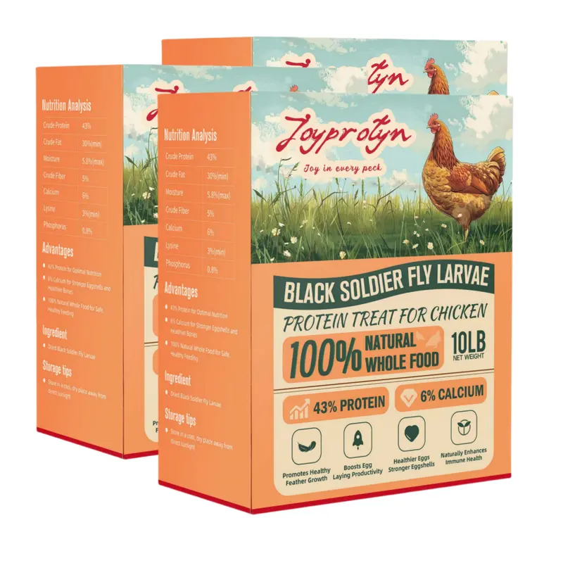 Joyprotyn Non-GMO Plant-Fed Black Soldier Fly Larvae Insect Feed, High-Protein Nutritious Option for Poultry (Mealworms for Chickens Alternative), 85X More Calcium Than Mealworms for Stronger Eggshells & Growth, 30Lb,chicken feed mix,chicken feed biopod