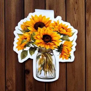 Sunflower Magnetic Bookmark Adorable Sunflower Design in Jar Strong Magnetic Grip Lightweight Portable Page Marker for Books Journals Notebooks Perfect Gift for Book Lovers Regular Edition