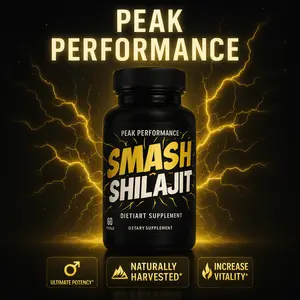 Smash Shilajit Capsules – Pure Himalayan Shilajit Extract, 500mg, 60 Capsules (20% Fulvic Acid)