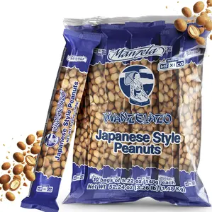 Manzela Japanese Style Coating Peanuts | Crunchy with Flavorful Sauce, Savory & Slightly Sweet, Unique Texture, Authentic Mexican Snack, Cacahuates Japoneses Mexicano, Size 10 ct/6.35 oz Each, 1-Pack