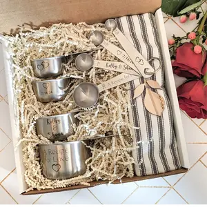 Personalized Measuring Cups Set, Wedding Gift Box for Couple, Bridal Shower Gift Basket