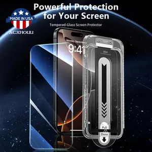 Acxhouu Premium Clear Tempered Glass Screen Protector, Crystal Cover Accessory for iPhone 11 12 13 14 15 Pro Max Smartphone, Anti-Scratch Ultra-Thin Cellphone Screen Protector, Accessories, Protection