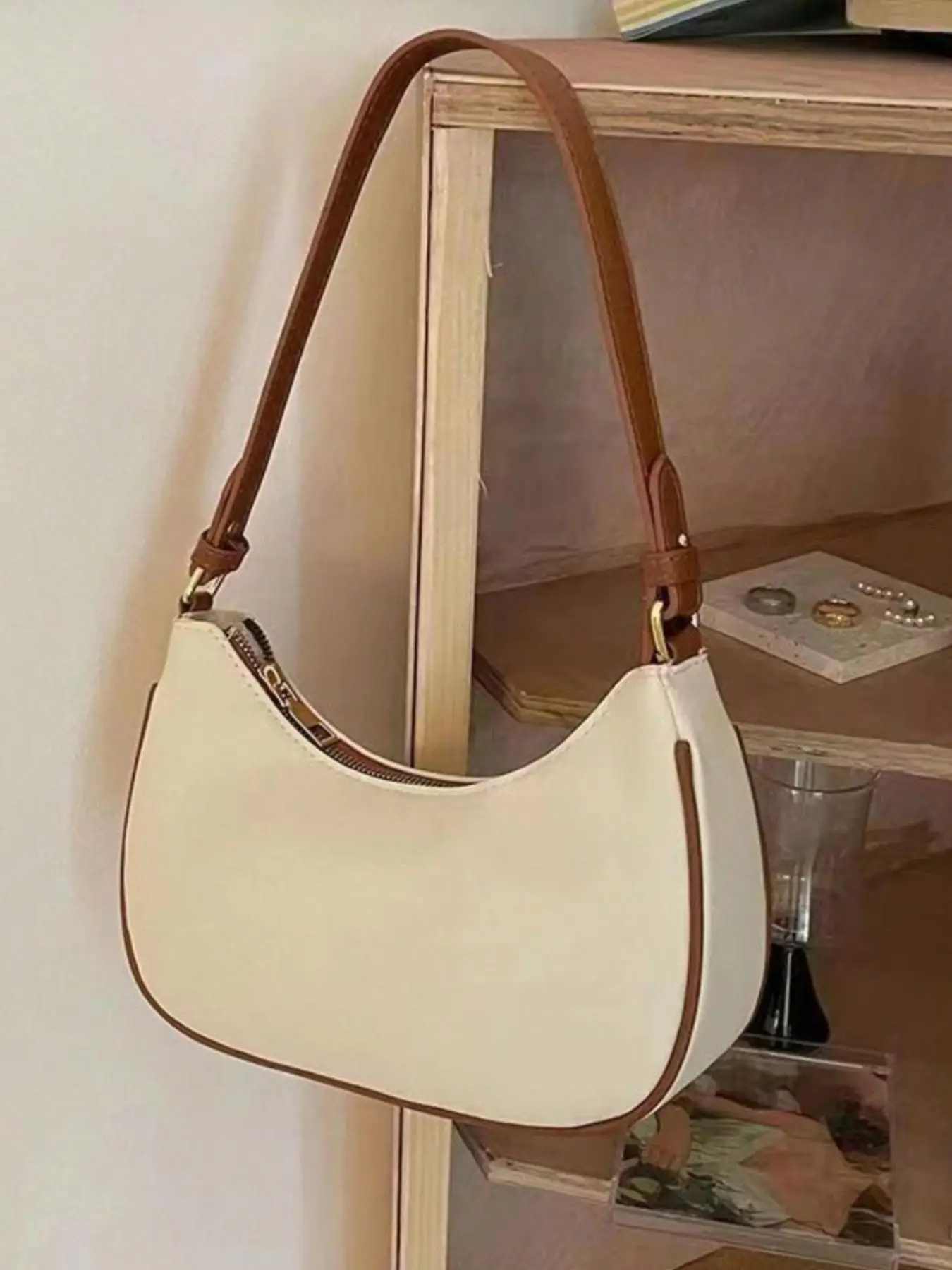 Women's Fashionable Solid Color Saddle Bag, Vintage Pu Leather Shoulder Bag for Daily Used & Work, Casual Trendy Versatile High-quality Daily Commutin