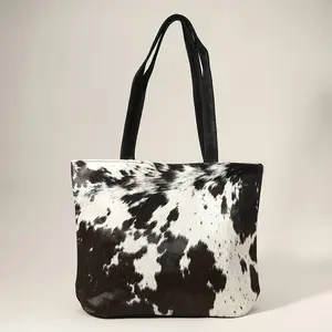 Black & White Hair-on Hide leather Tote