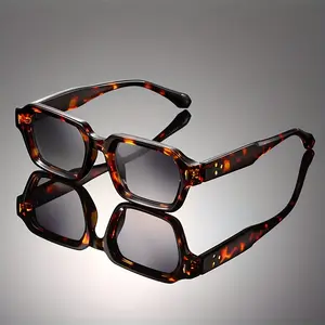 Women's Retro Square Frame Eyewear, Orange-Tinted Polycarbonate Decorative Lenses, Lightweight Metal Hinges, Microfiber Cloth Included, Unisex Fashion Glasses for Photography Props, Birthday