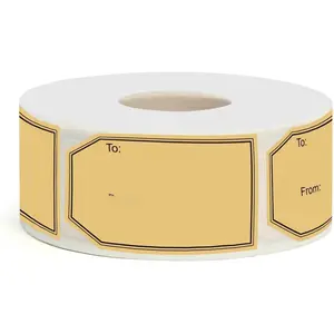 600 Pcs To and From Gift Tag Stickers 1.15 x 2 Natural Brown Kraft Self Adhesive Labels for Christmas Holiday Present Wrapping Writable Kraft Paper Strong Adhesive Easy to Use Multi Purpose Tags