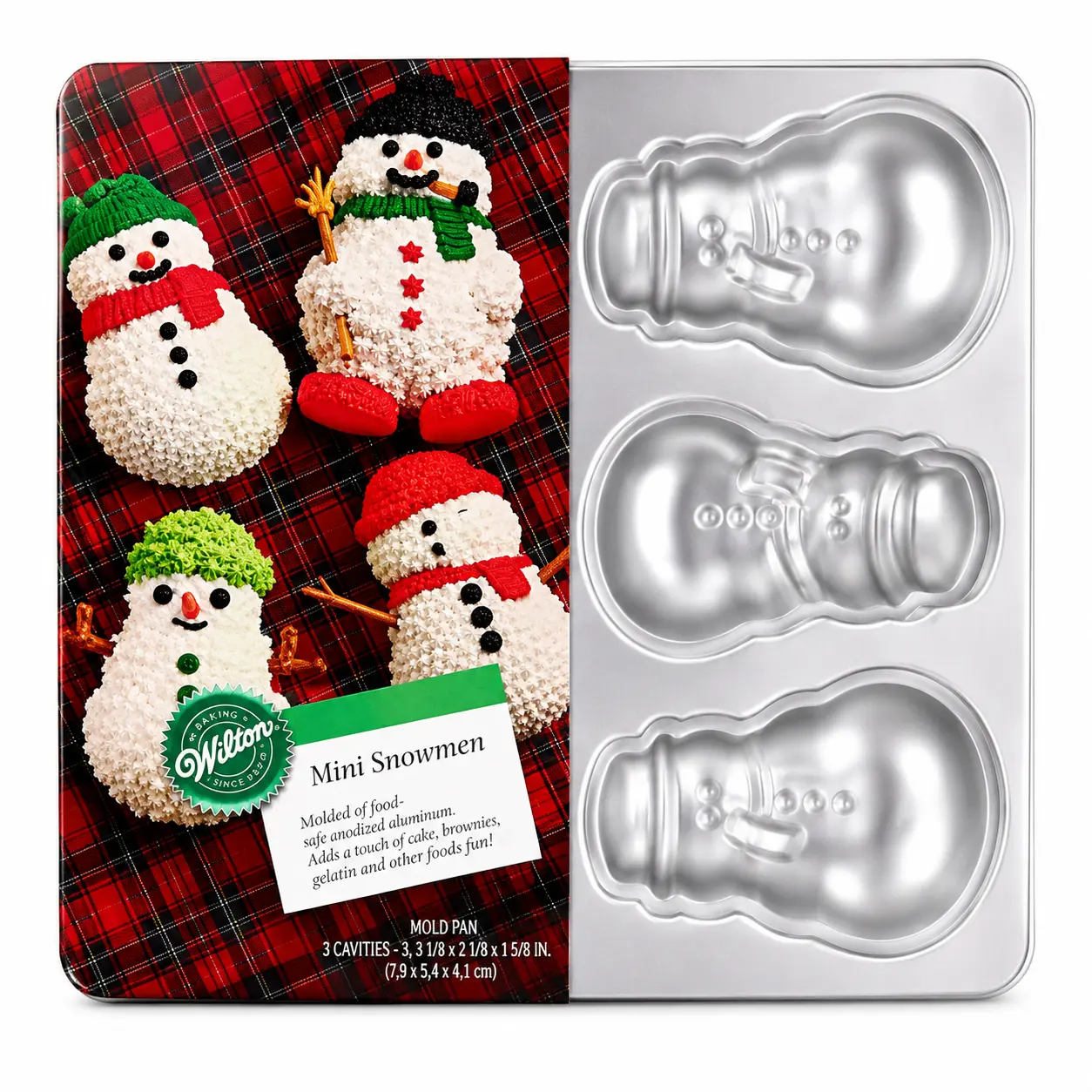 Retired Wilton Mini Snowman Cake Pan | 6 Cavity Nonstick Holiday Bakeware
