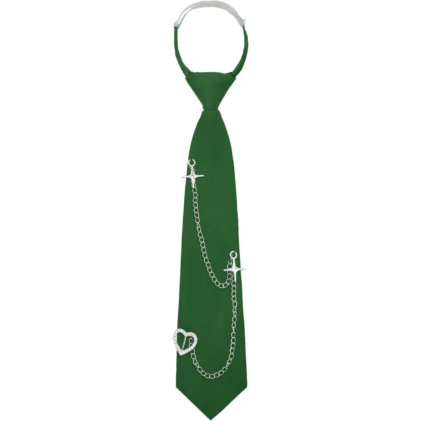 Star Shape-silver-green Tie