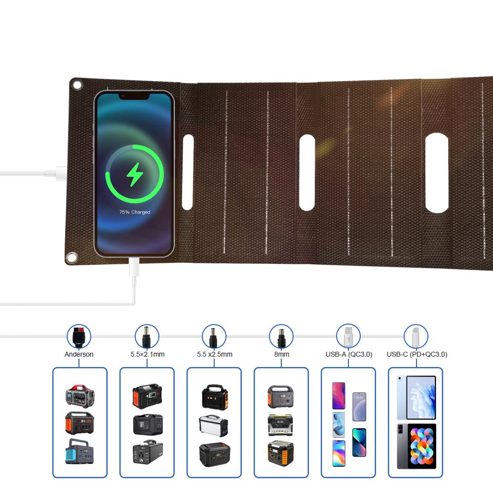 Portable Foldable Folding Solar Panel Monocrystalline Solar Panels Usb 24V Charger Outdoor Camping Waterproof