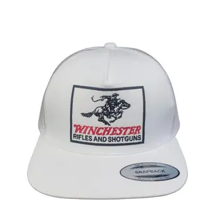 Winchester Vintage Snapback Trucker Cap Mesh Back Five Panel Hat Yupoong 6006