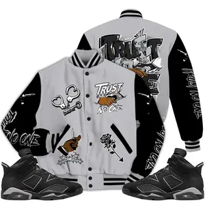 Cap And Gown 6s Outfit Varsity Jacket, Trust No One Unisex T-Shirts Matching Sneaker Streetwear Baseball