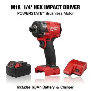 Milwaukee M18 FID3 18V 1/4 Inch Impact Driver , For Professional Maintenance Assembly Construction Applications brushless high torque