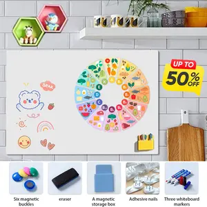 Magnetic White Board Sticker Include Marker Magnet Eraser Magnetic Whiteboard Contact Paper Removable Magnetic Dry Erase Whiteboard Erasable Surface for Teaching Training Office and Home Use