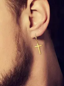 Street Style Cross Design Dangle Earrings for Gift, 6pcs Fashionable Stylish Fashion Stainless Steel Ear Piercing Jewelry for Women and Men, Casual All-match Accessories for Party, Daily Wear